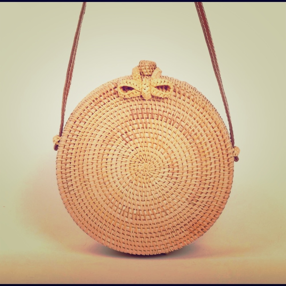 Restocking soon.Round Straw Crossbody Bohemian Bag